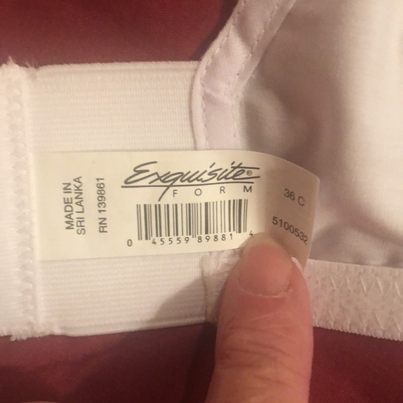 Exquisite Form 36C Cotton and Mesh Bra - Strap Supports - Picture 5 of 6